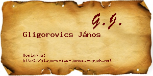 Gligorovics János névjegykártya