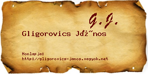 Gligorovics János névjegykártya